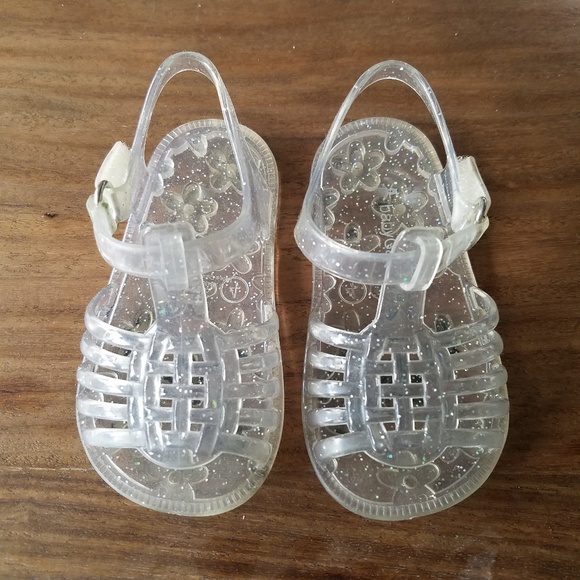 NWT Baby Gap Girls Size 7 or 8 Pink Basket Weave Jelly Jellies Sandals Shoes
